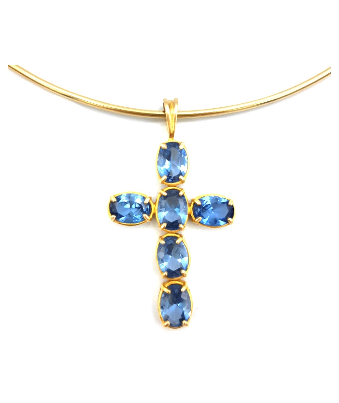 Cross Gold K14 'Amethyst'