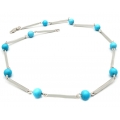 Necklace whitegold Κ14 with turquoise