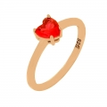 Ring Silver heart zircon