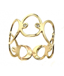 Ring gold K14 "Circles" 2