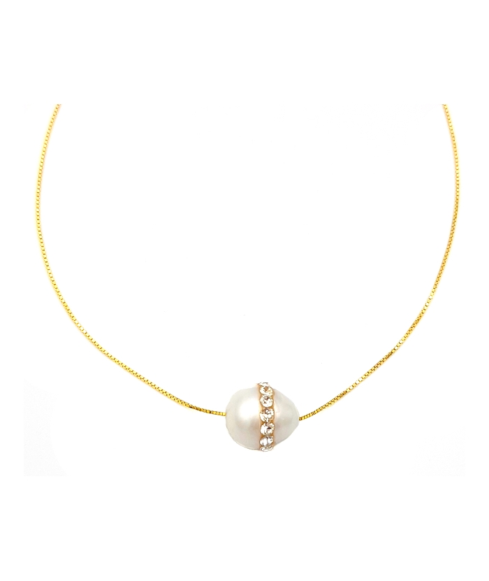 Necklace Gold K14 "Pearl"