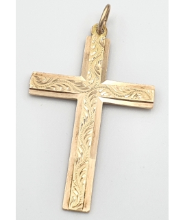 Antique Gold cross hand made K14