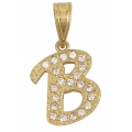 Monogram Gold K14 letter B with zircons