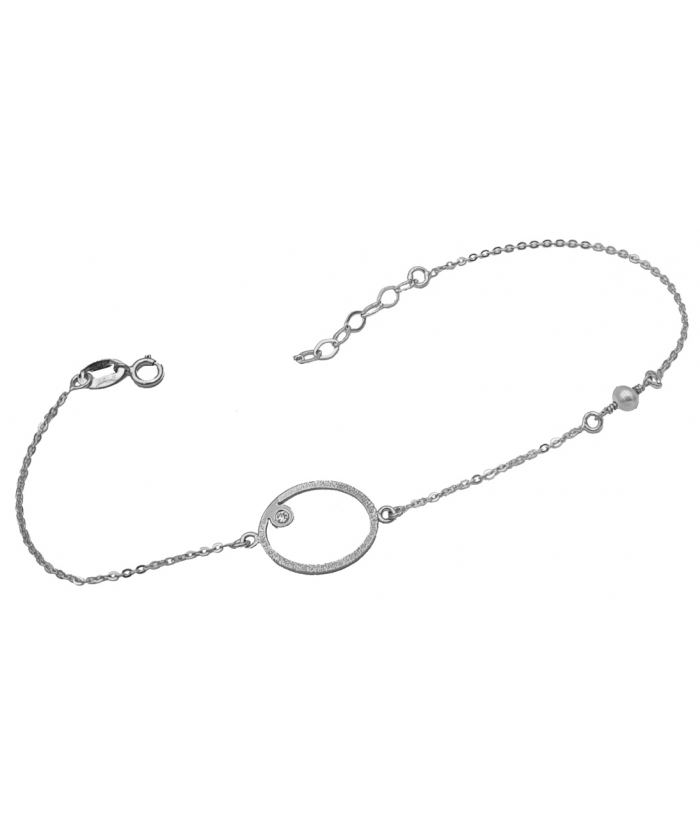 Bracelet Whitegold K14 'Circle'