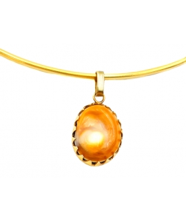 Necklace Gold K14  "Sea eye" handmade