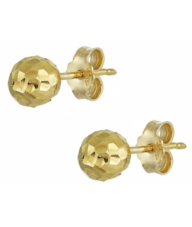 Earrings gold K14 Satin 4mm