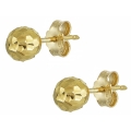 Earrings gold K14 Satin 4mm