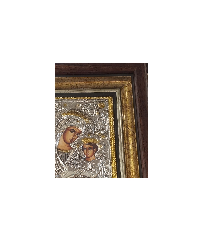 Silver 925° icon 'Mary' glass 28x32cm