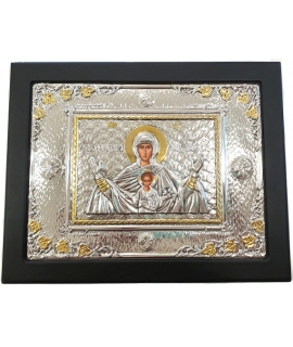 Εικόνα Ασημένια 925° Παναγία Πλατυτέρα 30x40cm