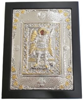 Silver icon 925° "Taxiarhis Michael" 30x40cm