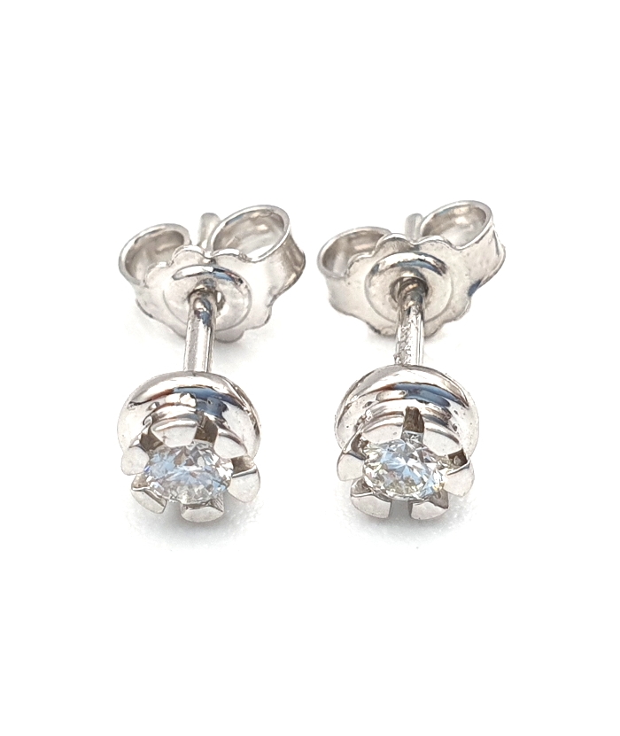 Earrings Whitegold K18 with Diamonds