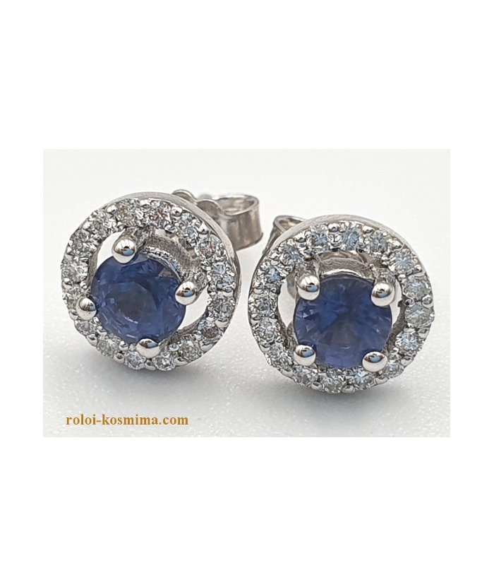 Earrings Whitegold K18 with Diamonds