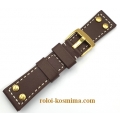 Leather Strap TZEVELION ART2844GOLD Brown 22mm