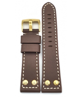 Leather Strap TZEVELION ART2844GOLD Brown 22mm