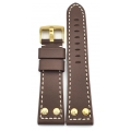 Leather Strap TZEVELION ART2844GOLD Brown 22mm