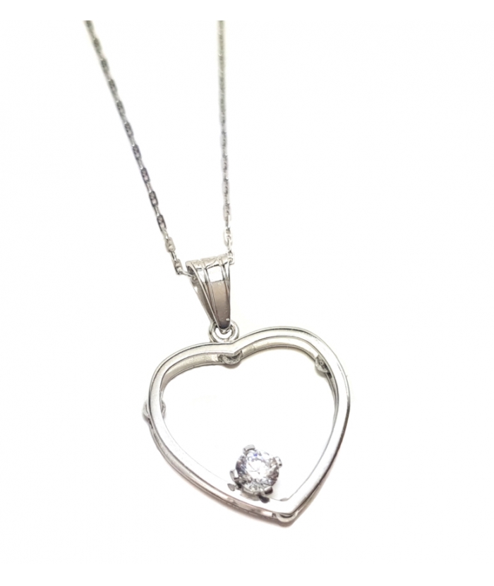 Necklace whitegold 'Heart'
