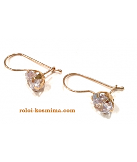 Earrings gold Hoop K14 zircon 12mm 2