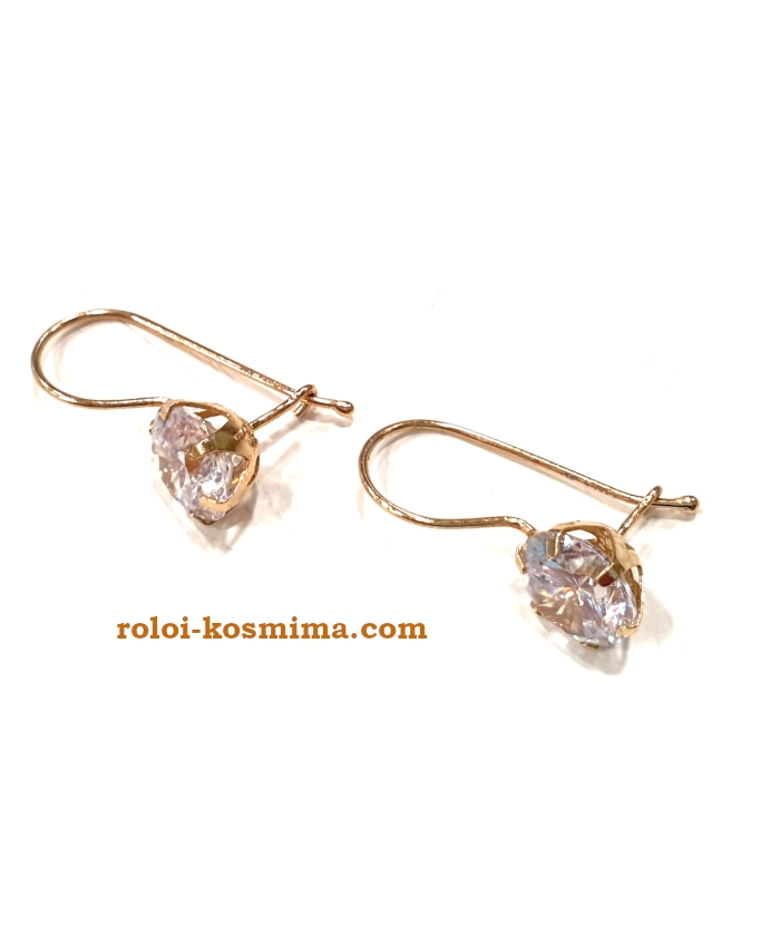 Earrings gold Hoop K14 zircon 12mm