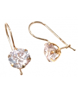 Earrings gold Hoop K14 zircon 12mm