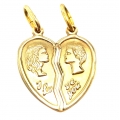 Pendant Gold Κ14 "Valentine's heart"