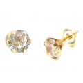 Earrings gold K14 "Zircon 7mm"