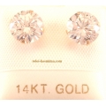Σκουλαρίκια Χρυσά Κ14 "Zircon 7mm"