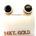 Σκουλαρίκια Χρυσά Κ14 "Black Zircon"