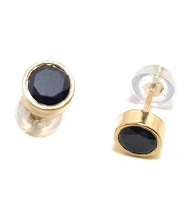 Σκουλαρίκια Χρυσά Κ14 "Black Zircon"