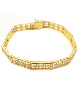 Bracelet gold K14 'Hearts'