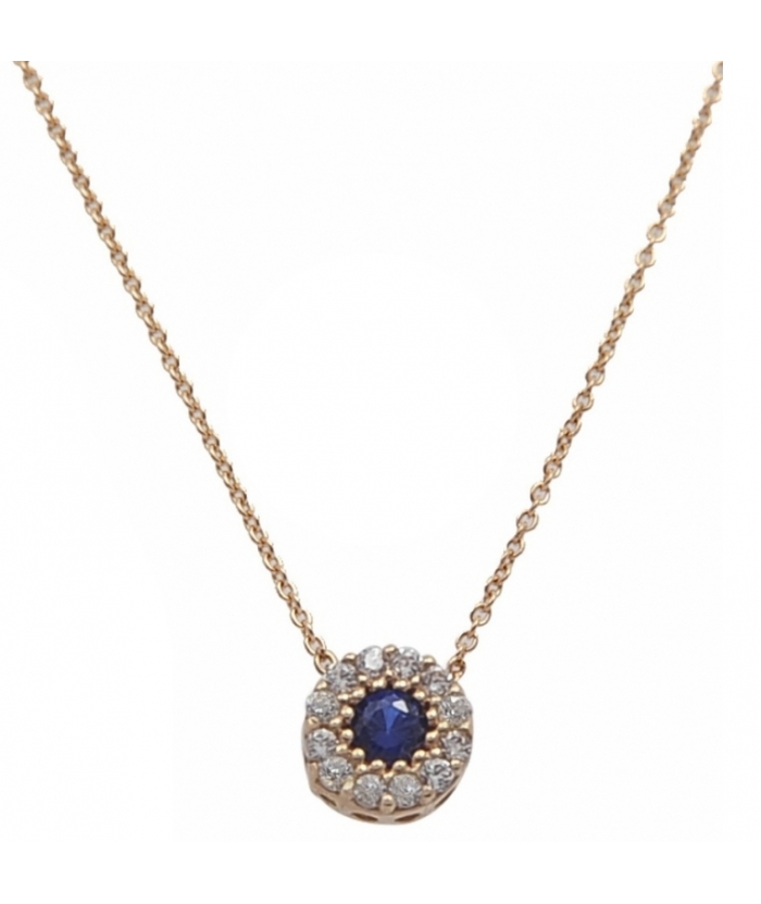 Necklace Gold K14 with sapphire