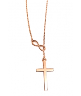 Necklace Silver Rosegold "Infinity + Cross"