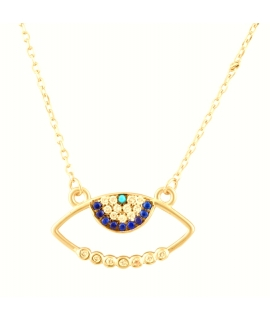 Necklace Silver 925° 'Eye' Goldplated