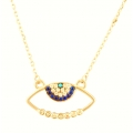 Necklace Silver 925° 'Eye' Goldplated