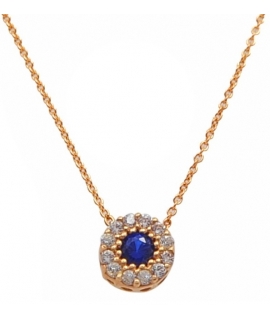 Necklace Gold K14 with sapphire