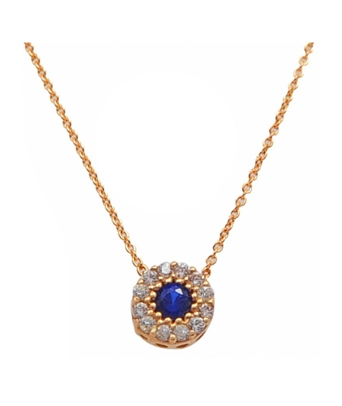 Necklace Gold K14 with sapphire
