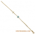 Bracelet Gold Κ14 ''Eye and Cross''