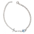 Bracelet Whitegold K14 'Star &Cross'