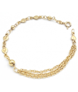 Bracelet Gold ''Hearts''