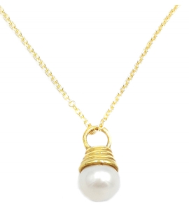 Necklace gold rubber ''Black pearl''