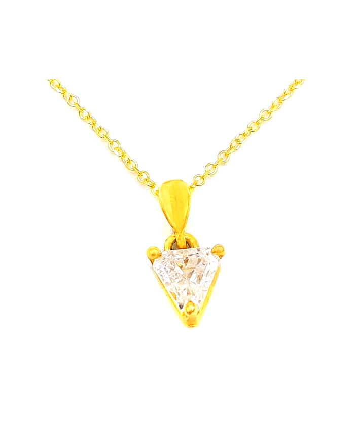 Necklace Gold K14 one stone