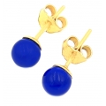 Earrings gold K14 'Lapis lazouli'