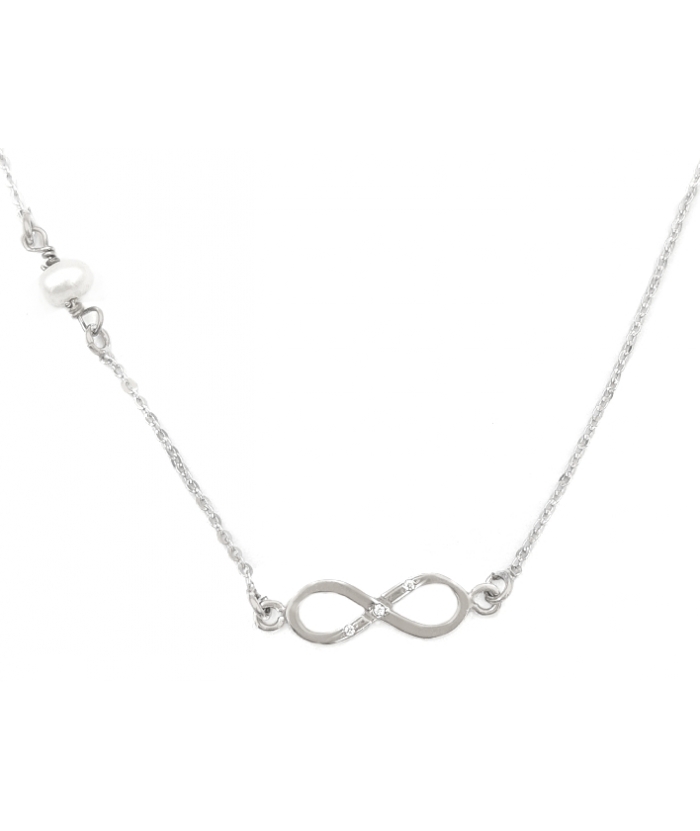 Necklace whitegold K14 'infinity'