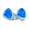 Earrings Silver "Triangle blue Opal"