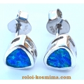 Earrings Silver "Triangle blue Opal"