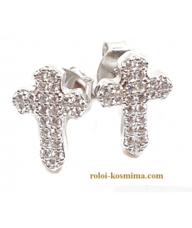 Earrings Silver "Cross" 2