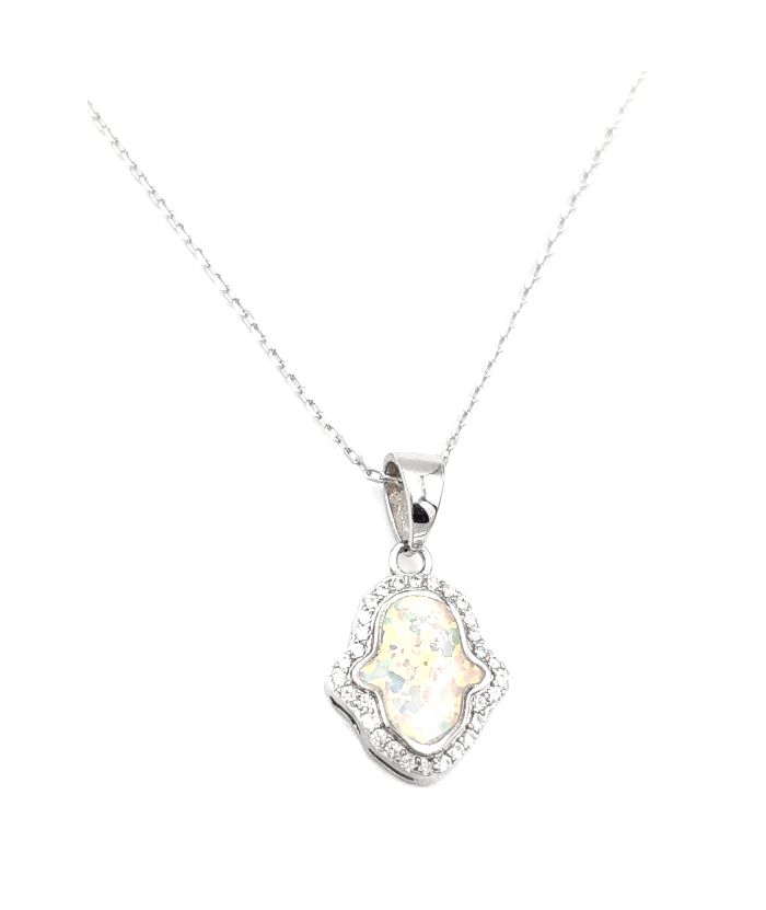 Necklace Silver "White Opal"