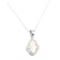 Necklace Silver "White Opal"