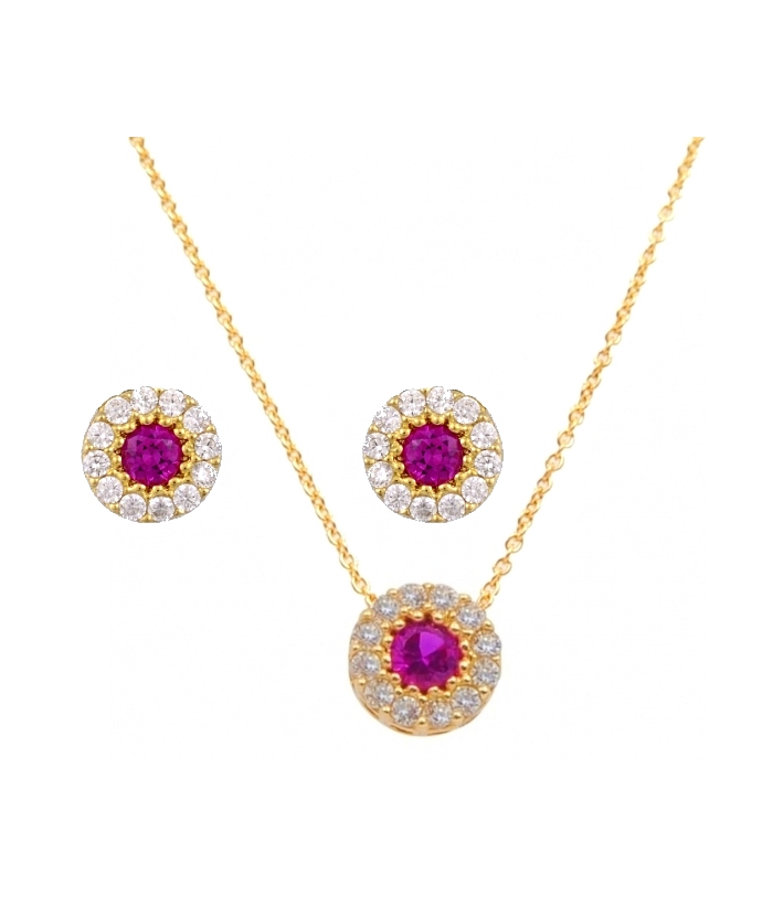 Necklace Gold K14 with rubin