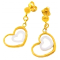 Earrings hanging Gold 'Hearts'