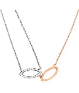 Necklace Double Silver Hearts